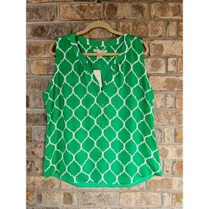 Hanna & Gracie XXL Plus‎ Emerald Tuscana Green Tank Top Tunic Moroccan Print NEW